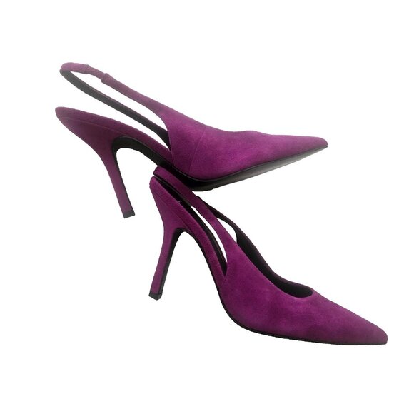 Marc Fisher Women's Emalyn Slingback Pointed Toe Pumps Magenta Suede Size 7.5 M - Picture 3 of 7